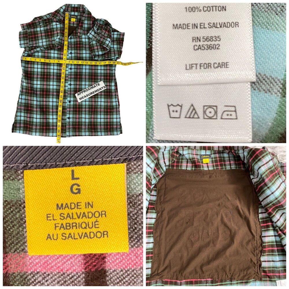 Upcycled Flannel Shirt Womens Large Shacket Hunting Green Country Grunge Camp - Picture 5 of 16